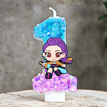 Lade das Bild in den Galerie-Viewer, Festliche K-Pop Demon Hunters Kerze – inklusive Jahreszahl für Geburtstage