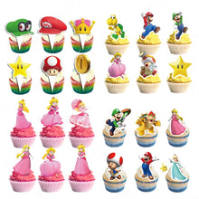 Lade das Bild in den Galerie-Viewer, 25teiliges Super Mario Kuchen Topper Deko Set für Geburtstag Feier etc.
