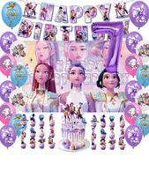 Lade das Bild in den Galerie-Viewer, Geburtstags-Deko-Set im K-Pop Demon Hunters Design – 32 Teile mit Jahreszahl-Ballon