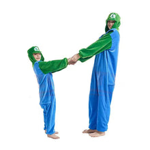Lade das Bild in den Galerie-Viewer, Mario oder Luigi Onesies Cosplay Kostüme für Erwachsene oder Kinder