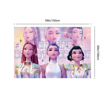 Lade das Bild in den Galerie-Viewer, Geburtstags-Deko-Set im K-Pop Demon Hunters Design – 32 Teile mit Jahreszahl-Ballon