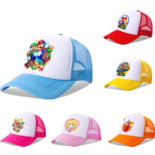Lade das Bild in den Galerie-Viewer, Farbenfrohe Super Mario Baseball Caps Mützen für Kinder oder Erwachsene