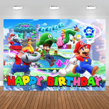 Lade das Bild in den Galerie-Viewer, Super Mario Happy Birthday Banner für Geburtstagsfeier