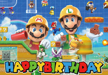 Lade das Bild in den Galerie-Viewer, Super Mario Happy Birthday Banner für Geburtstagsfeier