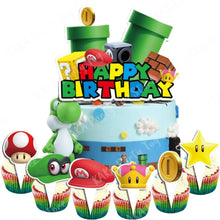 Lade das Bild in den Galerie-Viewer, 25teiliges Super Mario Kuchen Topper Deko Set für Geburtstag Feier etc.