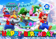 Lade das Bild in den Galerie-Viewer, Super Mario Happy Birthday Banner für Geburtstagsfeier