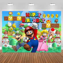 Lade das Bild in den Galerie-Viewer, Super Mario Happy Birthday Banner für Geburtstagsfeier
