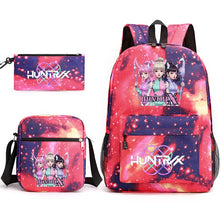 Lade das Bild in den Galerie-Viewer, Rucksack-Set im Hunterix K-Pop Demon Hunters Design mit Federtasche und passender Zusatztasche