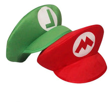 Lade das Bild in den Galerie-Viewer, Super Mario oder Luigi Cosplay Mütze mit Schnauzbart