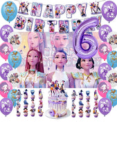 Lade das Bild in den Galerie-Viewer, Geburtstags-Deko-Set im K-Pop Demon Hunters Design – 32 Teile mit Jahreszahl-Ballon