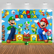 Lade das Bild in den Galerie-Viewer, Super Mario Happy Birthday Banner für Geburtstagsfeier