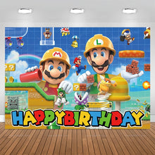 Lade das Bild in den Galerie-Viewer, Super Mario Happy Birthday Banner für Geburtstagsfeier