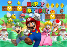 Lade das Bild in den Galerie-Viewer, Super Mario Happy Birthday Banner für Geburtstagsfeier
