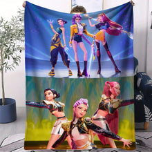 Lade das Bild in den Galerie-Viewer, Kuschelige Flanelldecken im Hunterix K-Pop Demon Hunters Stil – Auswahl aus 31 Motiven