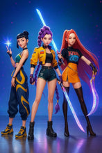 Lade das Bild in den Galerie-Viewer, Dekoratives Hunterix Wandposter als Kunstdruck im K-Pop Demon Hunters Stil