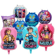 Lade das Bild in den Galerie-Viewer, Huntrx K-Pop Demon Hunters Luftballon-Set (8 Stk.) mit Zoey-, Rumi- und Mira-Motiven für Feier und Geburtstag
