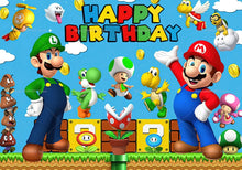 Lade das Bild in den Galerie-Viewer, Super Mario Happy Birthday Banner für Geburtstagsfeier