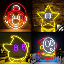 Lade das Bild in den Galerie-Viewer, Super Mario LED Neon Lampen Licht Gamer Deko