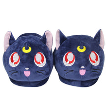 Lade das Bild in den Galerie-Viewer, Sailor Moon Luna Cat Plüschige Hausschuhe kaufen - Pk.toys