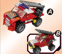Lade das Bild in den Galerie-Viewer, 6in1 Feuerwehr Lösch Truck Klemm Baustein Spielzeug Set 387 Teile kaufen - Pk.toys