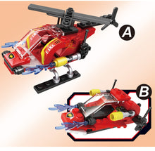 Lade das Bild in den Galerie-Viewer, 6in1 Feuerwehr Lösch Truck Klemm Baustein Spielzeug Set 387 Teile kaufen - Pk.toys