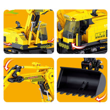 Lade das Bild in den Galerie-Viewer, Bausatz Bagger / Kranwagen mit 3 Spielfiguren, 747 Einzelteile kaufen - Pk.toys