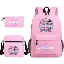 Lade das Bild in den Galerie-Viewer, Rucksack-Set im Hunterix K-Pop Demon Hunters Design mit Federtasche und passender Zusatztasche
