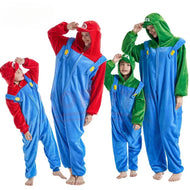 Mario oder Luigi Onesies Cosplay Kostüme für Erwachsene oder Kinder