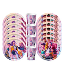 Lade das Bild in den Galerie-Viewer, Kindergeburtstag im K-Pop Demon Hunters Look – mit Banner, Bechern und weiterer Deko
