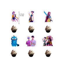 Lade das Bild in den Galerie-Viewer, Deko-Set im K-Pop Girl Demon Hunters Stil – inklusive Ballons, Jahreszahl, Kuchen-Deko und Banner
