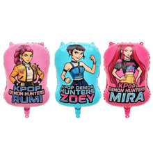 Lade das Bild in den Galerie-Viewer, Huntrx K-Pop Demon Hunters Luftballon-Set (8 Stk.) mit Zoey-, Rumi- und Mira-Motiven für Feier und Geburtstag
