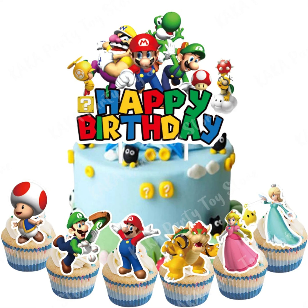 25teiliges Super Mario Kuchen Topper Deko Set für Geburtstag Feier etc.