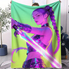 Lade das Bild in den Galerie-Viewer, Kuschelige Flanelldecken im Hunterix K-Pop Demon Hunters Stil – Auswahl aus 31 Motiven
