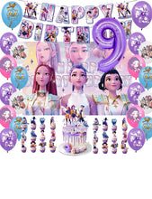 Lade das Bild in den Galerie-Viewer, Geburtstags-Deko-Set im K-Pop Demon Hunters Design – 32 Teile mit Jahreszahl-Ballon
