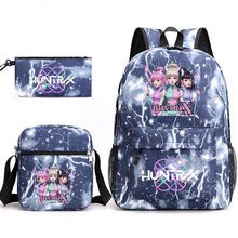 Lade das Bild in den Galerie-Viewer, Rucksack-Set im Hunterix K-Pop Demon Hunters Design mit Federtasche und passender Zusatztasche
