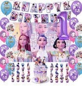 Lade das Bild in den Galerie-Viewer, Geburtstags-Deko-Set im K-Pop Demon Hunters Design – 32 Teile mit Jahreszahl-Ballon
