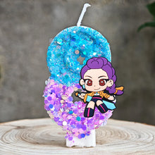 Lade das Bild in den Galerie-Viewer, Festliche K-Pop Demon Hunters Kerze – inklusive Jahreszahl für Geburtstage
