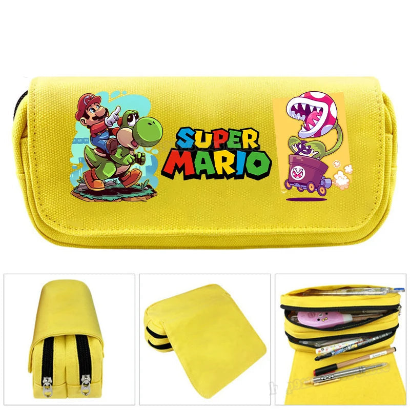 Super Mario Federmäppchen Oval - Organizer Für Stifte Mit Reißverschlussfach