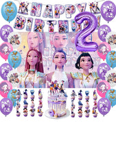 Lade das Bild in den Galerie-Viewer, Geburtstags-Deko-Set im K-Pop Demon Hunters Design – 32 Teile mit Jahreszahl-Ballon
