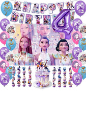 Lade das Bild in den Galerie-Viewer, Geburtstags-Deko-Set im K-Pop Demon Hunters Design – 32 Teile mit Jahreszahl-Ballon
