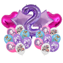 Lade das Bild in den Galerie-Viewer, K-Pop Demon Hunters Ballon-Set (21 Stück) mit Jahreszahl – perfekt für Geburtstagsfeiern und Partys
