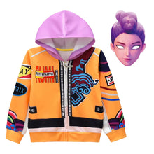 Lade das Bild in den Galerie-Viewer, Detailreiches Rumi Kinder-Cosplay im K-Pop Demon Hunters Stil
