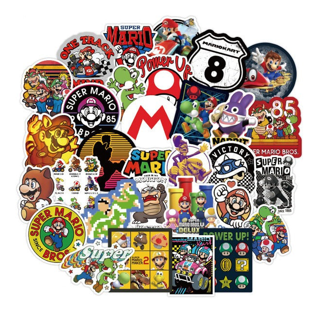 Super Mario Aufkleber - Sticker im 50er oder 100er Set kaufen - Pk.toys